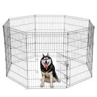 8 panel portable folding dog animal pet playpen metal black wire fence dog exercise yard popup kennel crate tent cage us stock