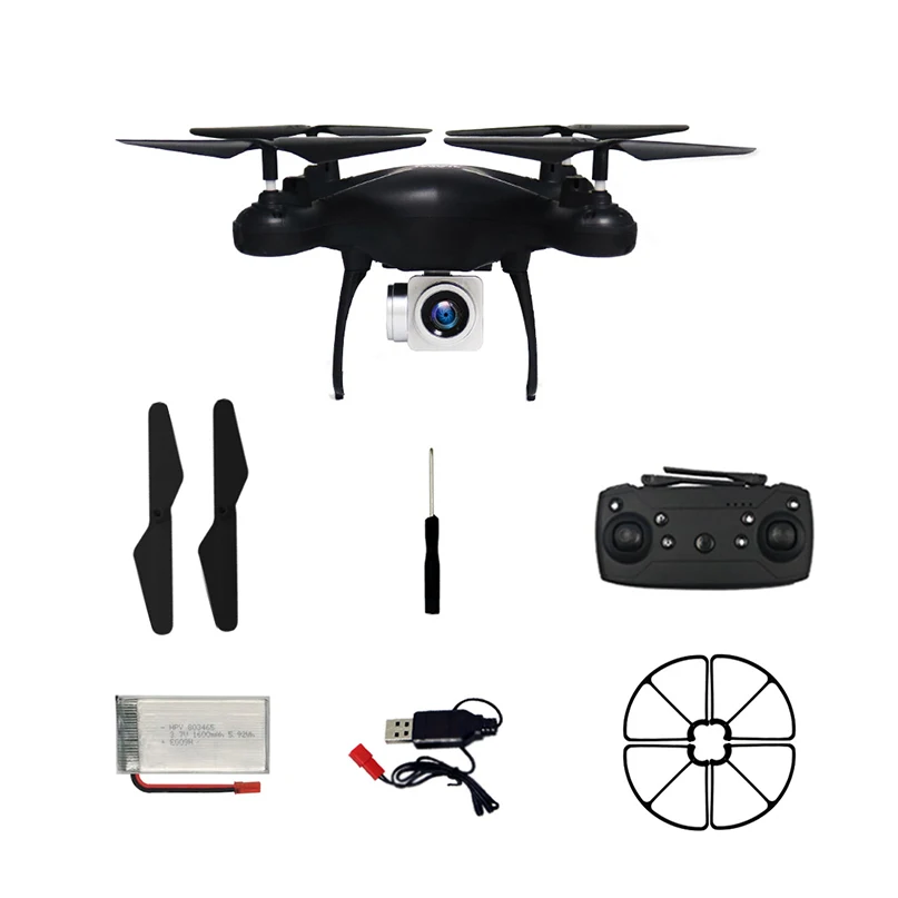 Global Drone GW26 FPV Wifi Дрон с HD 1080P камерой дистанционного управления вертолет RC игрушки Квадрокоптер - Цвет: Черный
