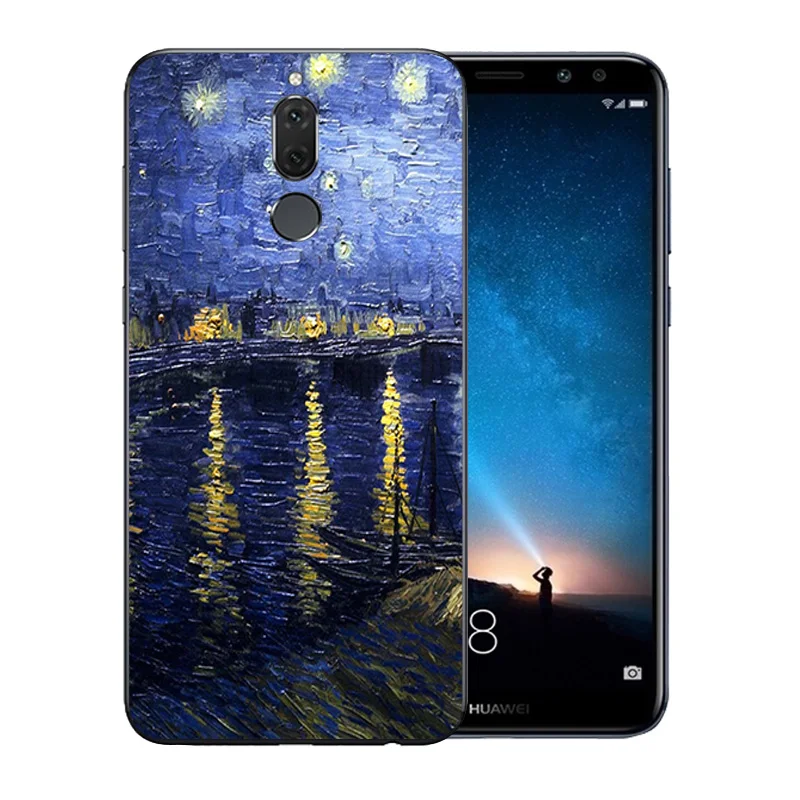 5 9 дюйма для Huawei Nova 2i чехол телефона мягкий силикон Mate 10 Lite Ван Гог узорный тонкий