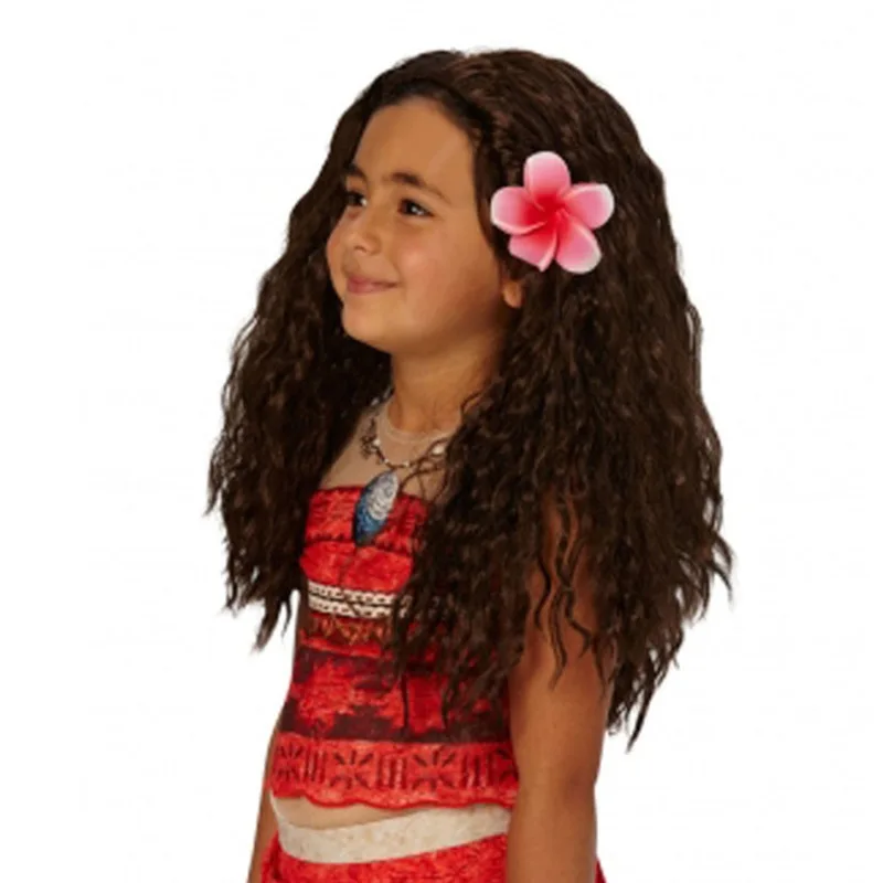 Моана девушка Единорог многоцветный Косплей парики синтетические волосы Эльза и