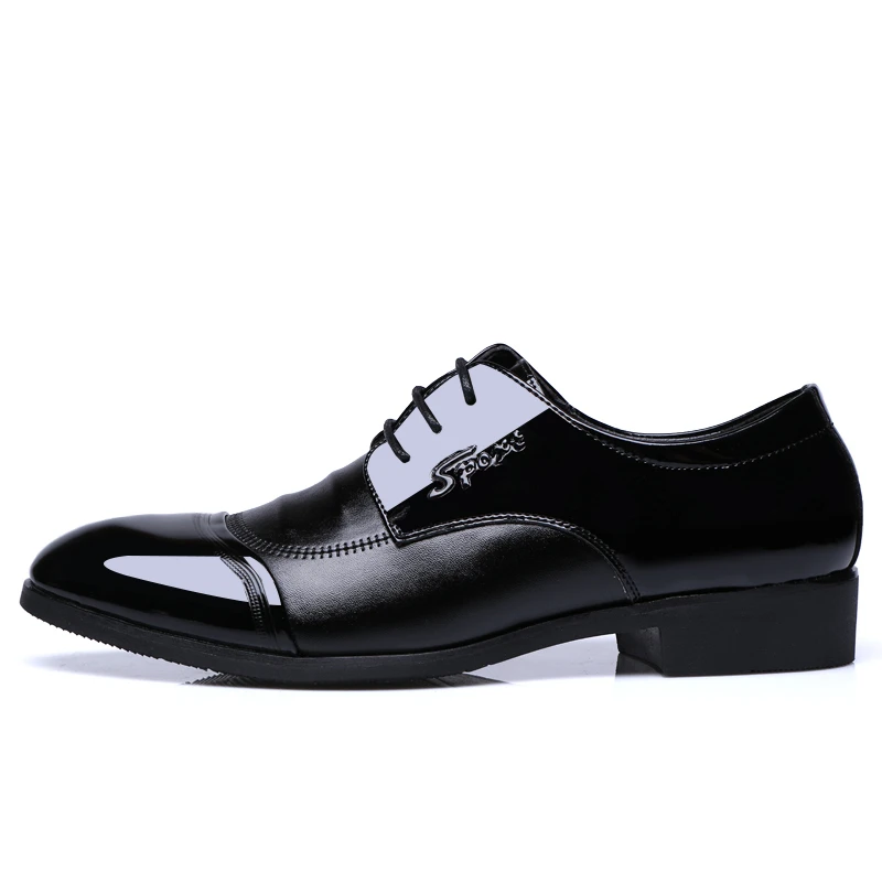 

YEINSHAARS Men Formal Shoes Pointed Toe Patent Leather Oxford Shoes For Men Dress Shoes Business Design Wedding Shoes For Male