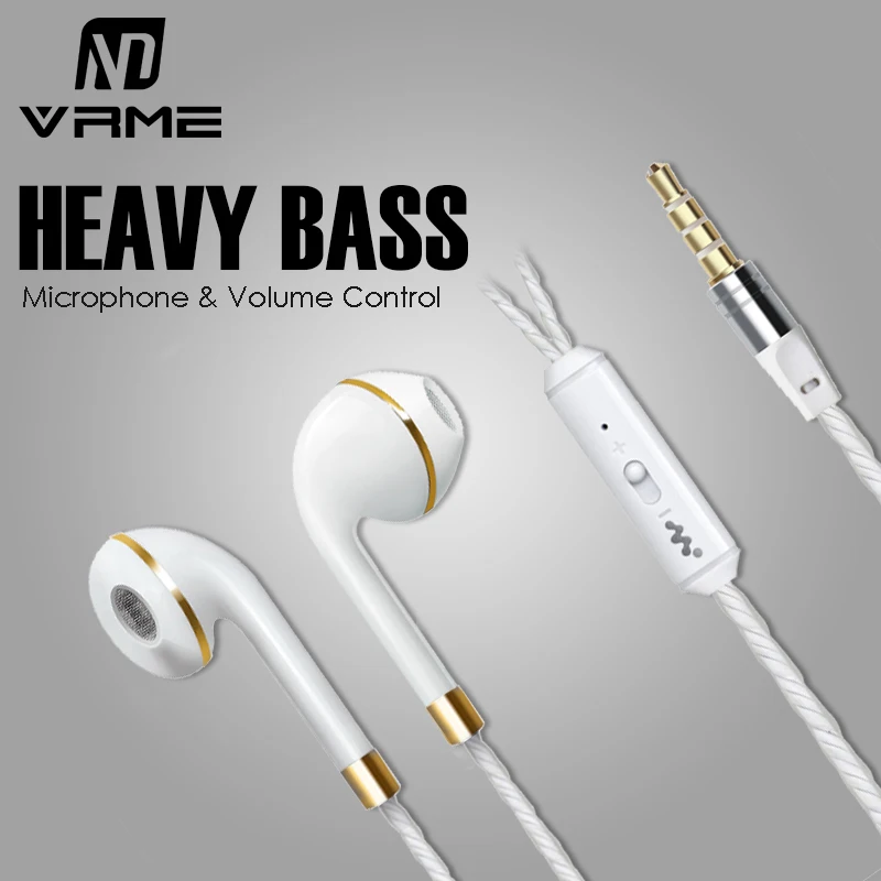 Роскошные элегантные Vrme наушники проводные спортивные с Микрофоном Объем