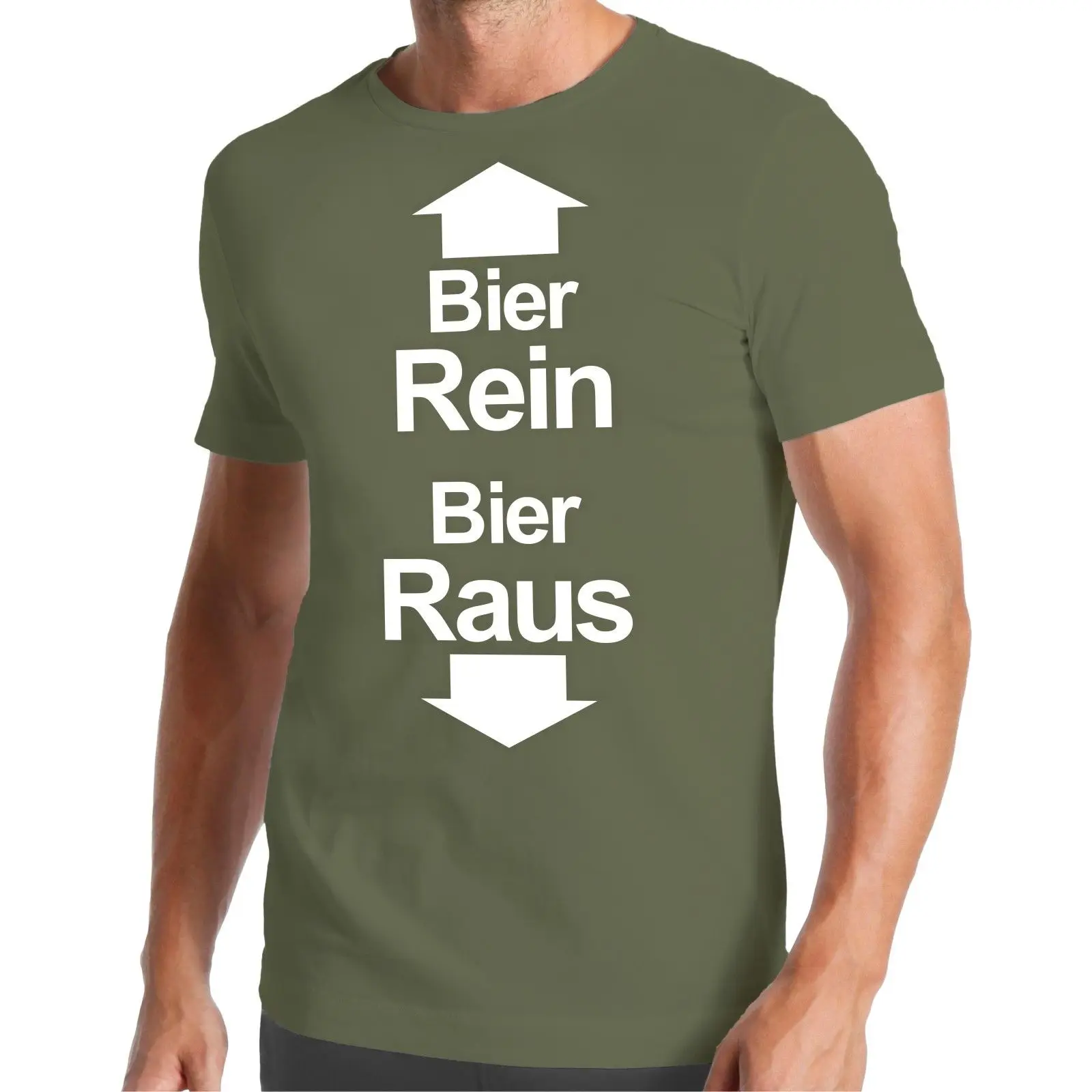 Футболка Bier Rein Raus | Saufen Alkohol фестиваль рулон пиво Мужская одежда