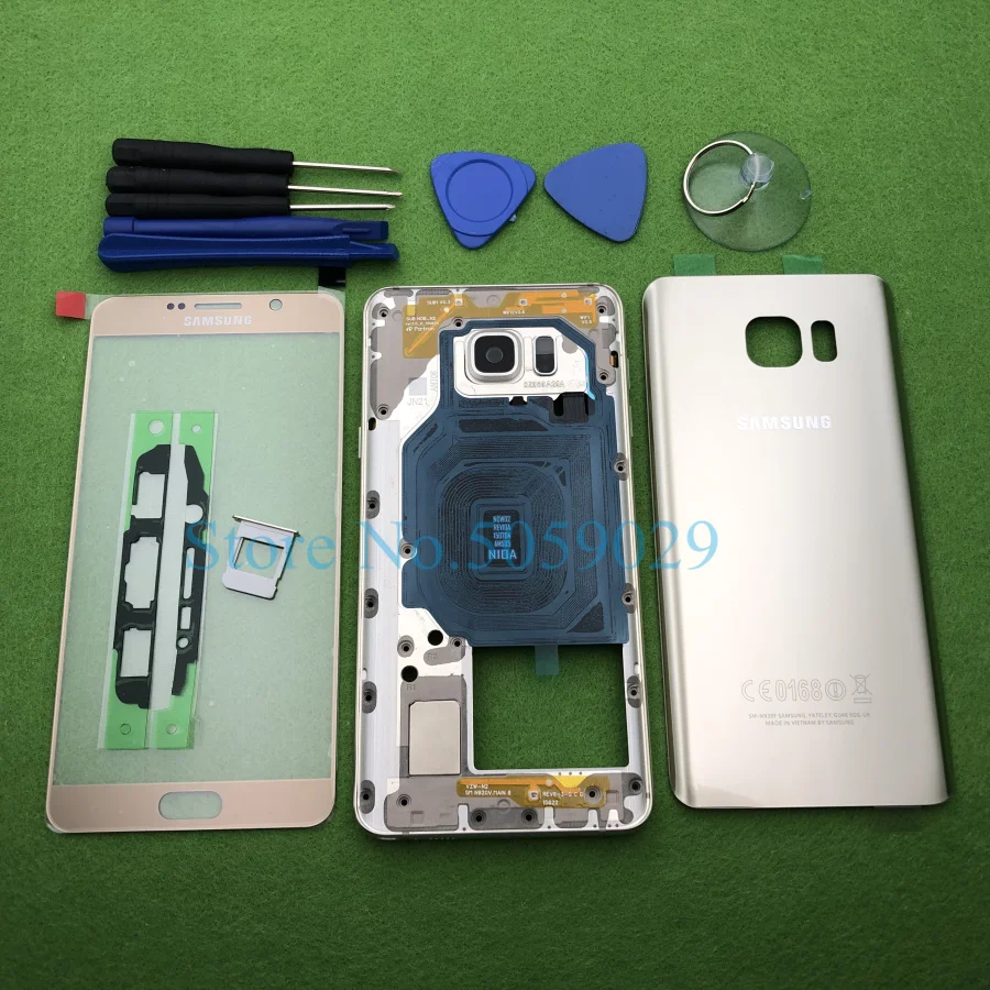 Для Samsung Galaxy Note 5 N920 N920F полный корпус задняя рамка средняя крышка + передняя