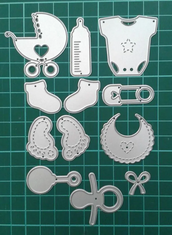 12 шт./компл. детские вещи металлическая резка Скрапбукинг 3D штамповка DIY Скрапбукинг Ремесло поздравительные открытки создание фото рамка, украшение