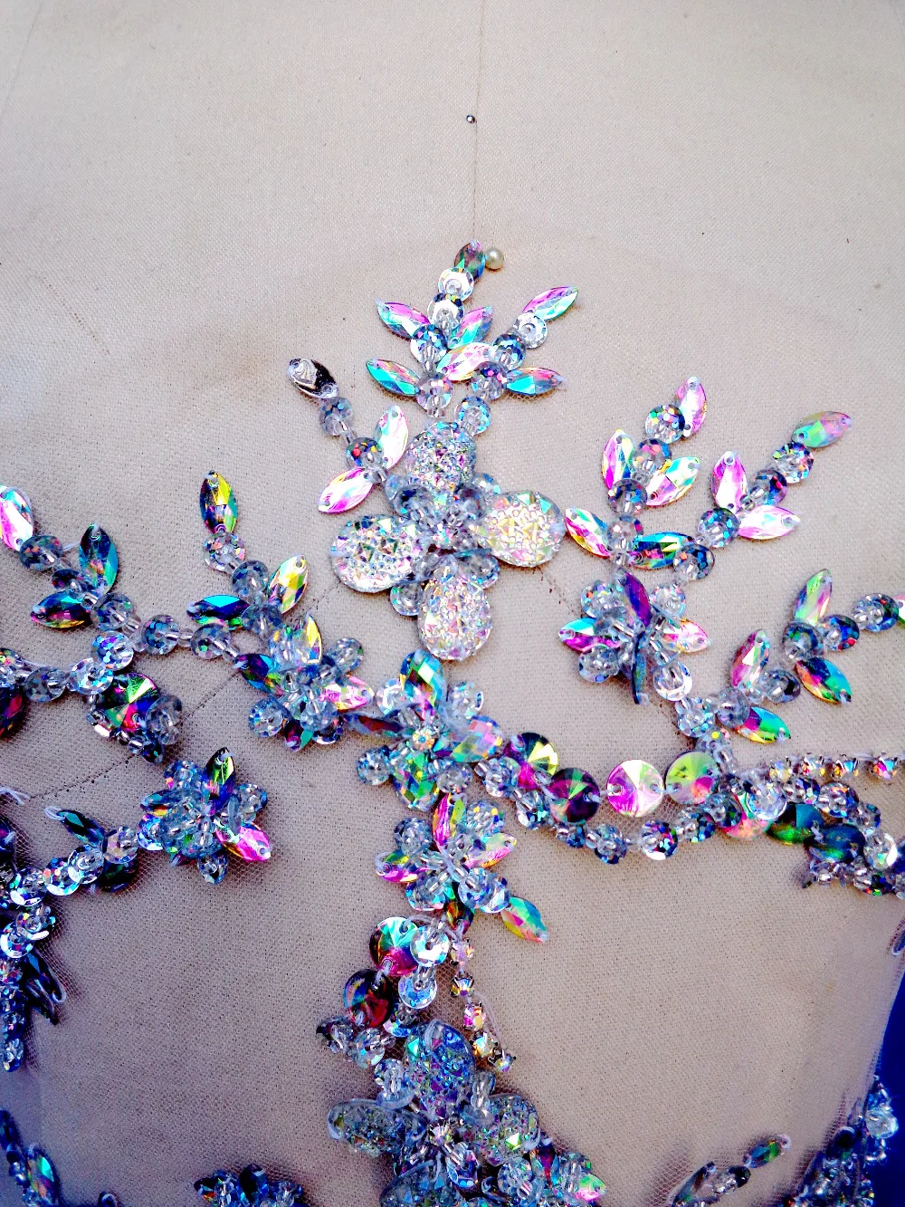 A35 zbroh чистая ручная работа стразы аппликация 42*29 см Пришивание прозрачные