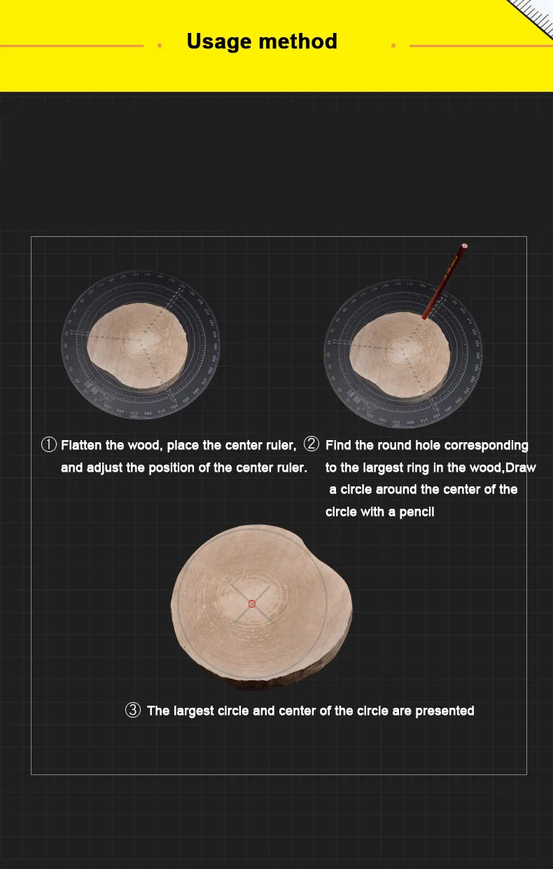 360 градусов угловая линейка для черки круглая Центральная линия столярных работ