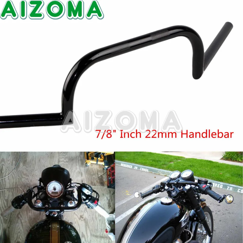 Мотоциклетный черный руль 7/8 дюйма 22 мм 4 для Honda Yamaha Suzuki Kawasaki Harley Chopper Bobber Cafe
