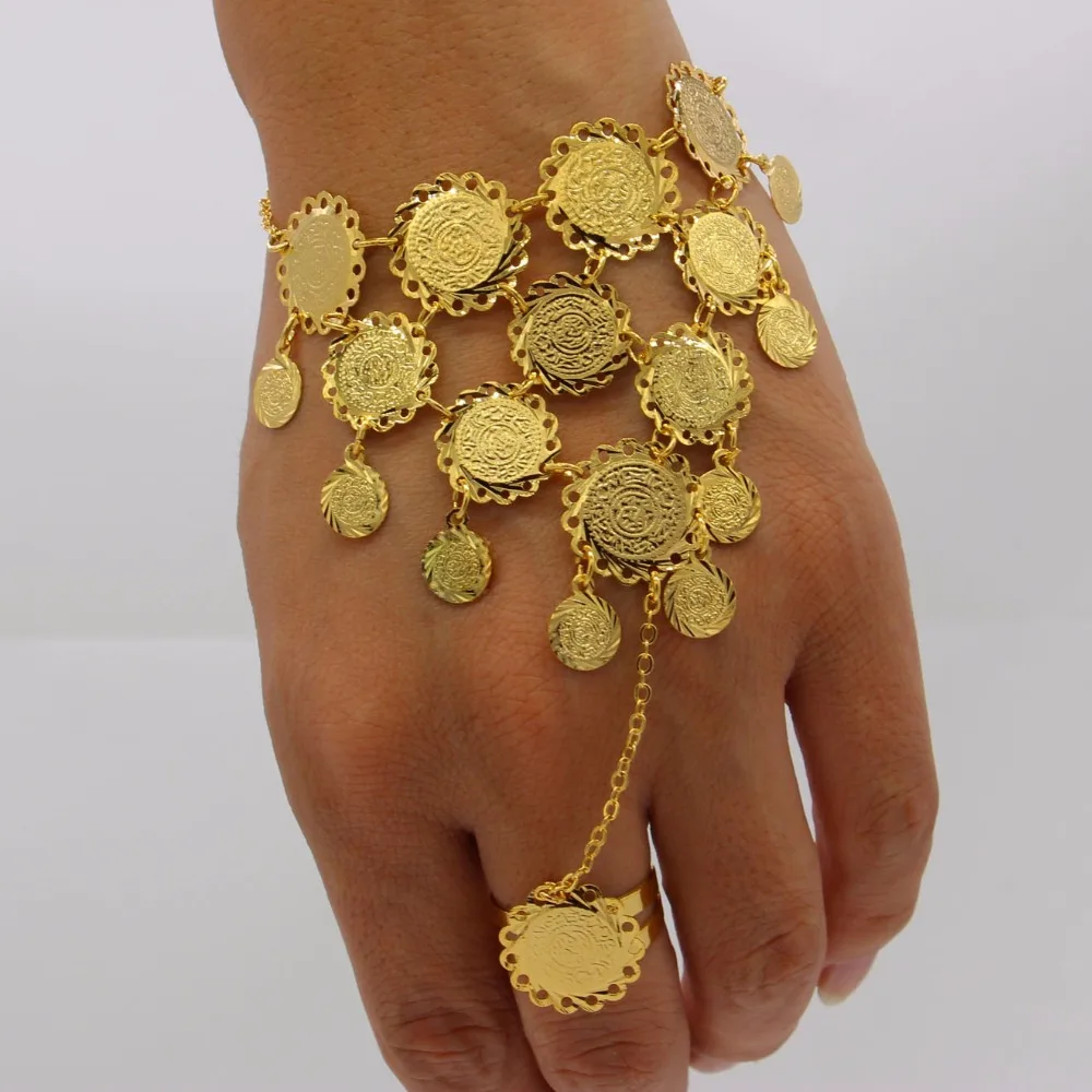 Adixyn браслет для монет женщин знак монета деньги золотой цвет мусульманский