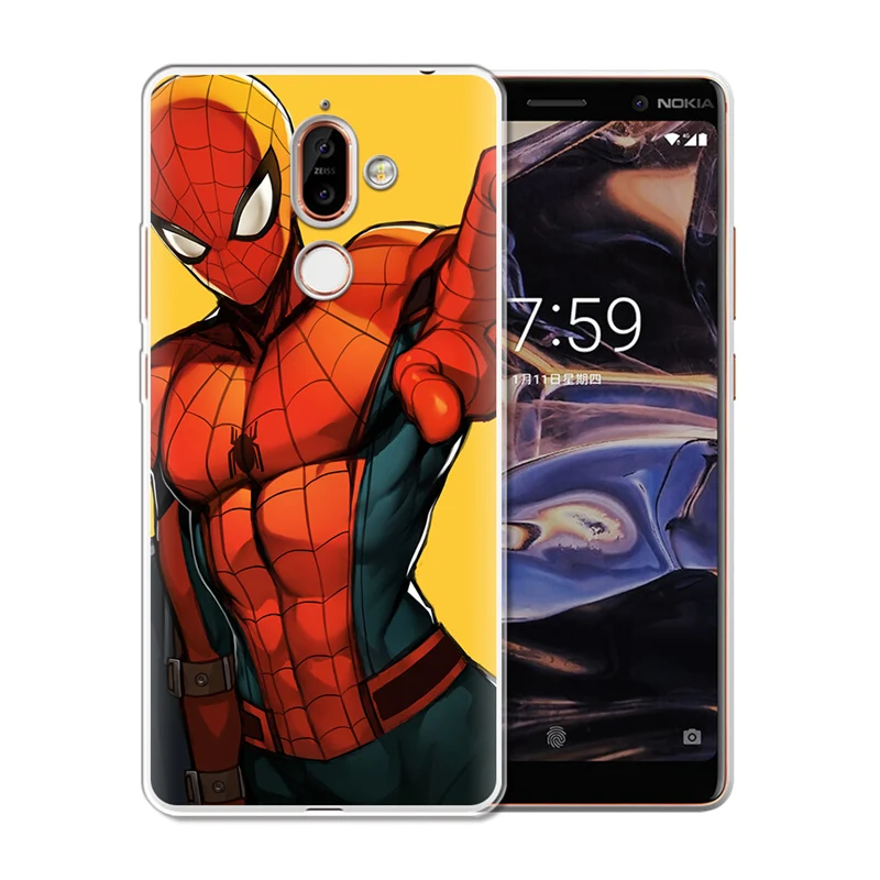 Чехол для Nokia 1 3 5 8 6 2 7 Plus 9 X6 2018 X7 X3 King cool Человек-паук Мстители Дэдпул 4 сова etui |