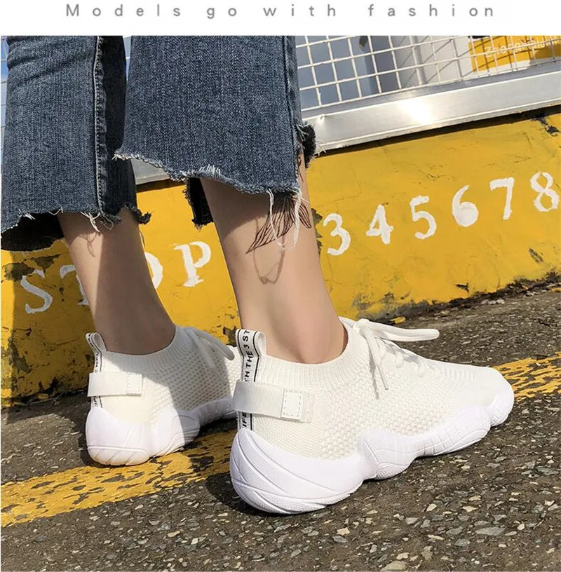 Mujer Zapatos Zapatillas de deporte cordones principiante goma moda malla correas cruzadas redondas plana zapatillas LM-02
