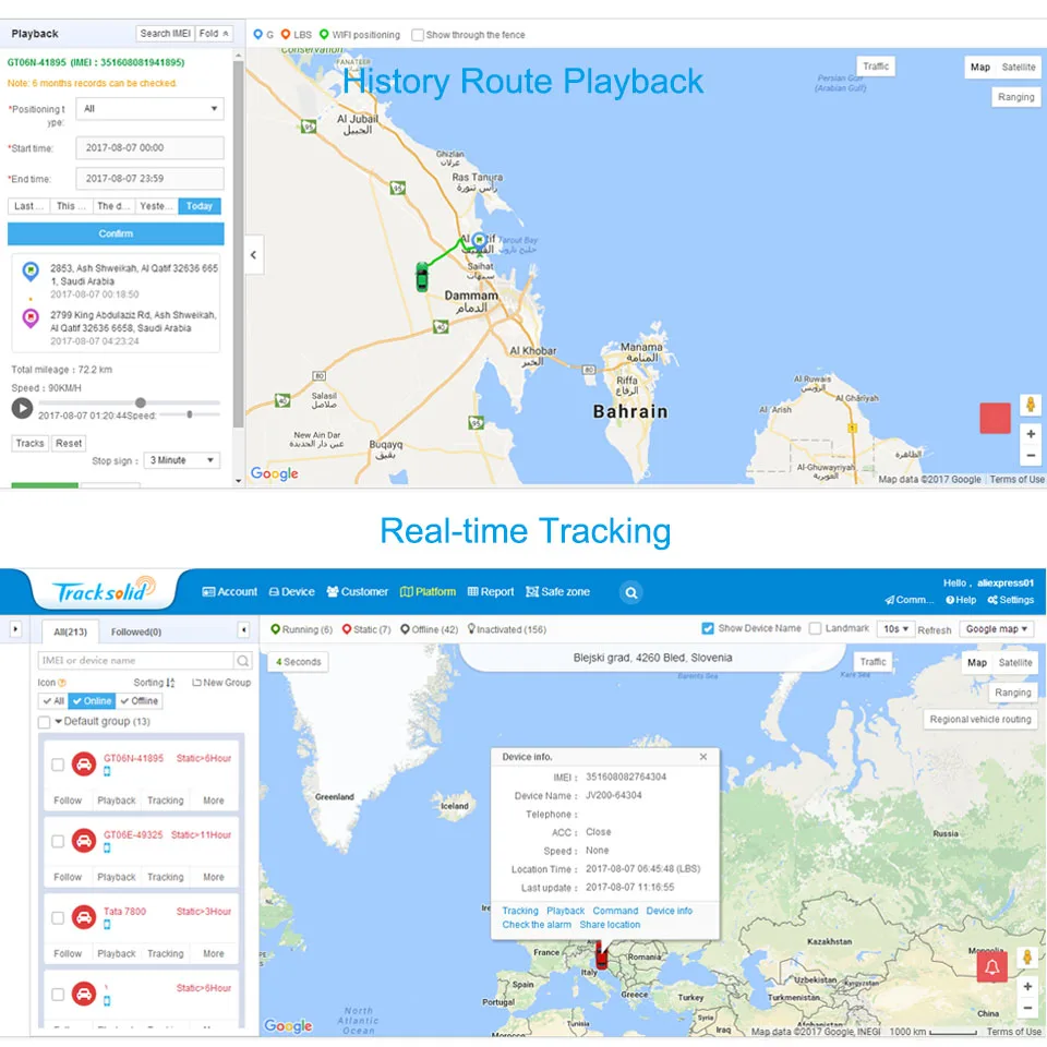 Concox Profesional GPS отслеживающее программное обеспечение Tracksolid с мгновенным