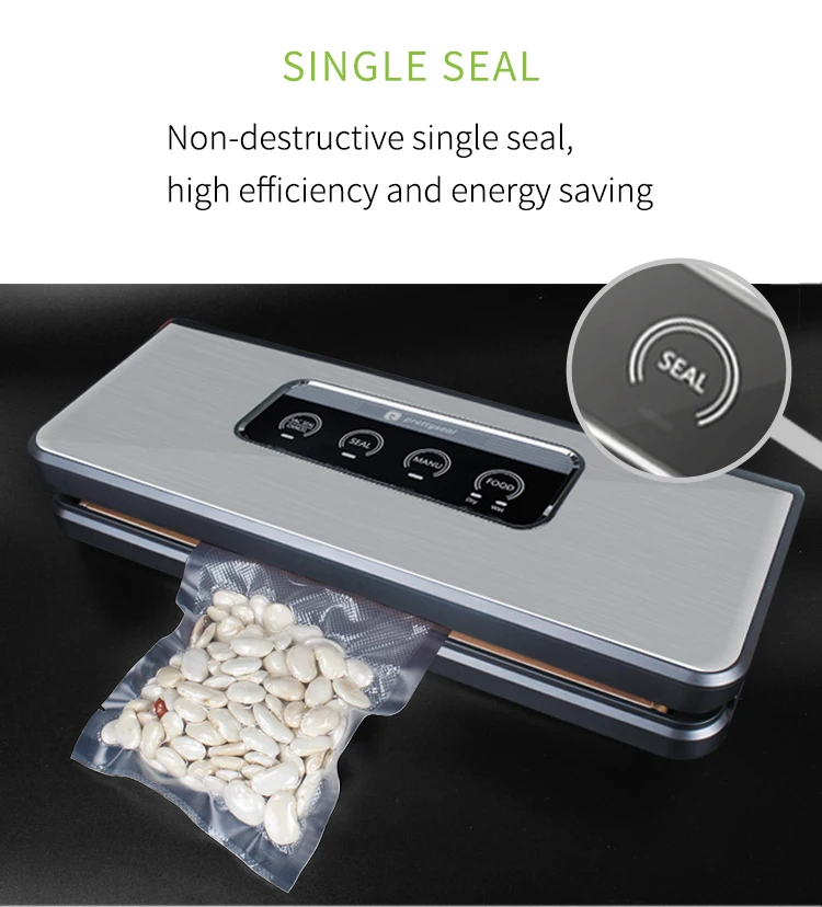 PRETTYSEAL 220 V-240 V бытовой пищевой вакуумный упаковщик упаковочная машина пленка упаковщик вакуумный упаковщик в том числе 5 шт пакетов