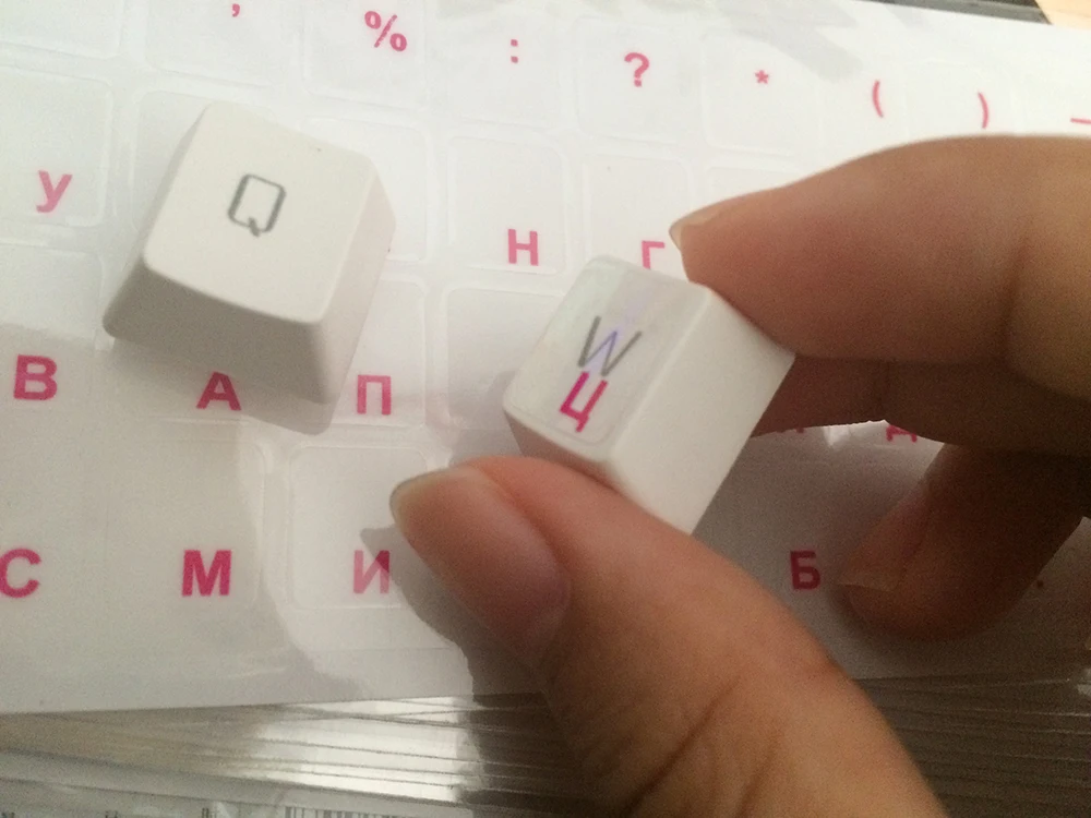 5 видов цветов Прозрачный русские буквы клавиатуры Наклейки Водонепроницаемый