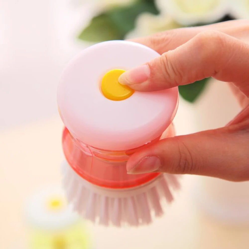 1PC 8*5.5cm Kitchen Multi-function Brush Automatic Liquid Cleaning Dish Washing Tool Random Candy Color 50gA | Дом и сад