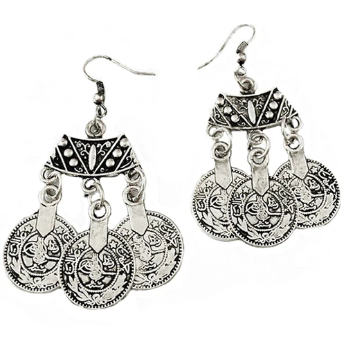 12 Pairs Женская Мода Этническая Ювелирные Изделия Старинные Монеты Падение