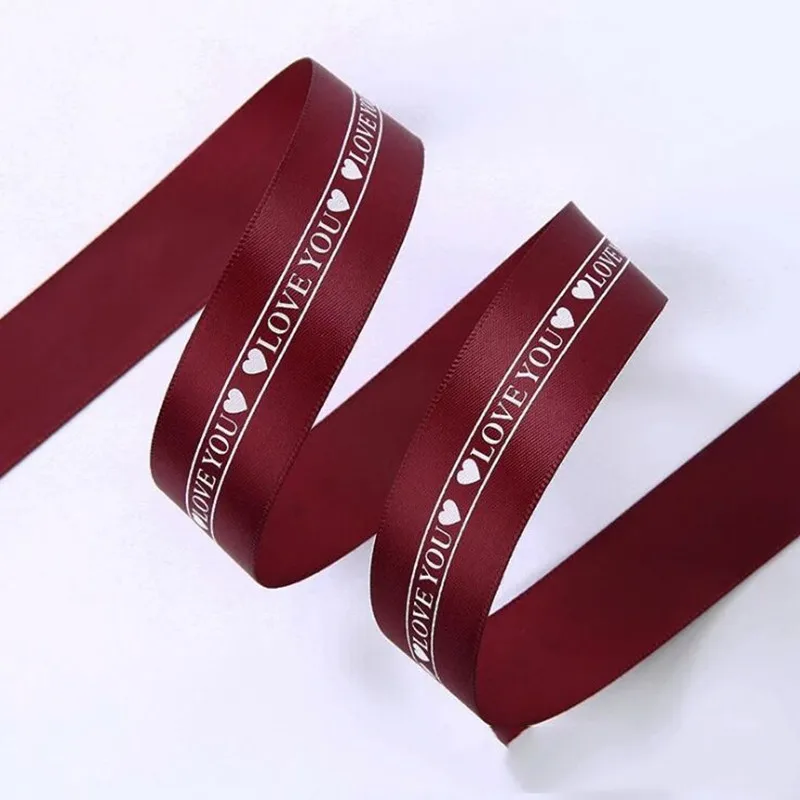 same as pic 2,5 см лента с цветами "forever love and love you" Упаковка букета "сделай сам" материалы ручной работы бант для цветов - Цвет: same as pic