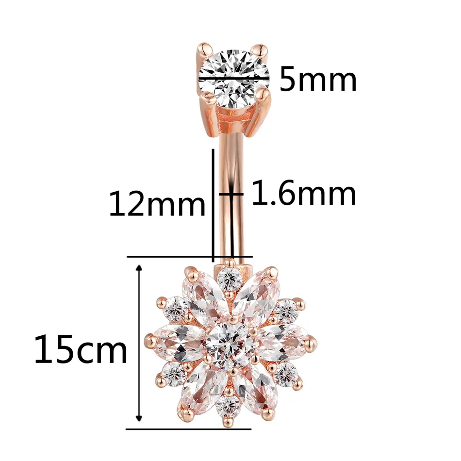 Серьги гвоздики из стали G23titan ювелирные изделия для пирсинга пупка с
