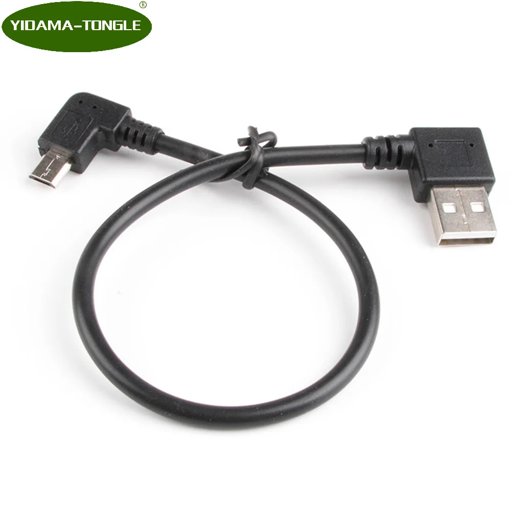 28 см левый угол USB 2 0 штекер на 90 градусов правый Micro 5 Pin кабель Шнур адаптер разъем