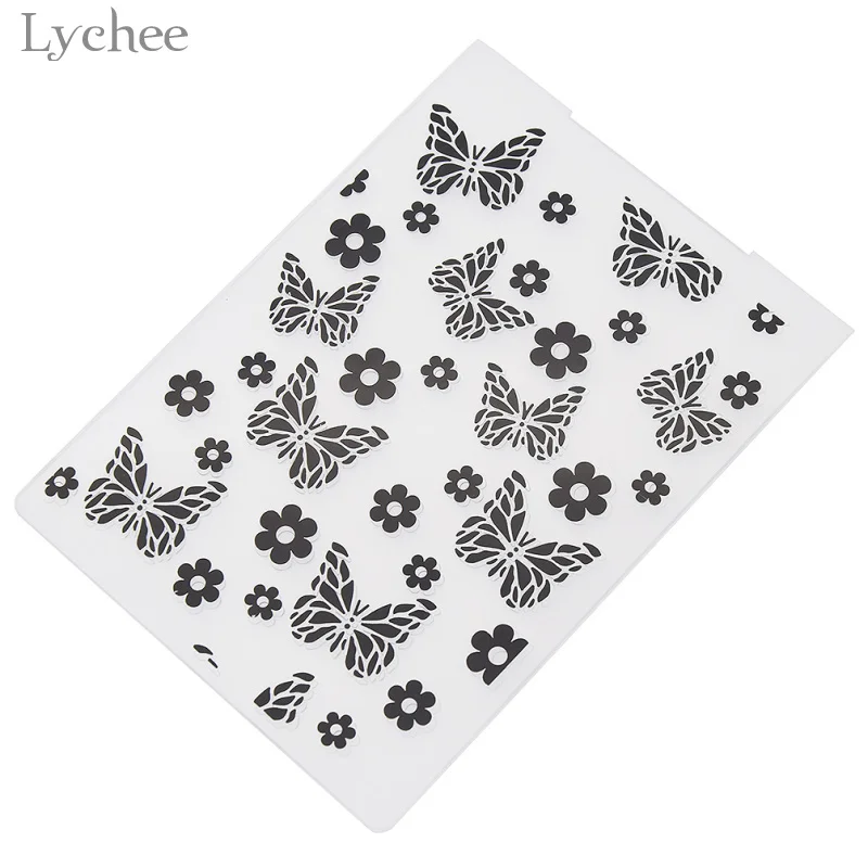 Lychee Life пластиковая папка для тиснения в виде бабочки и цветка скрапбукинга