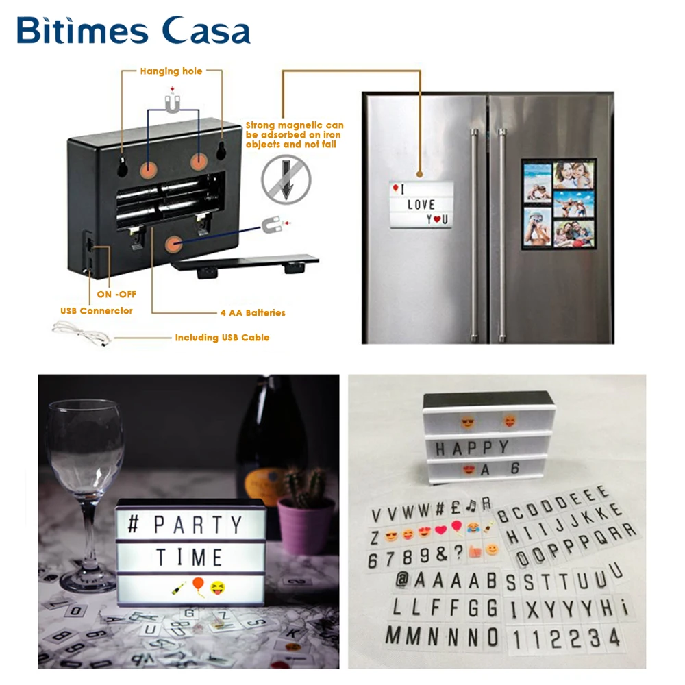 Bitimes Магнитная DIY светодио дный Message Box доска A6 Размеры 105 мм * 148 Холодильник