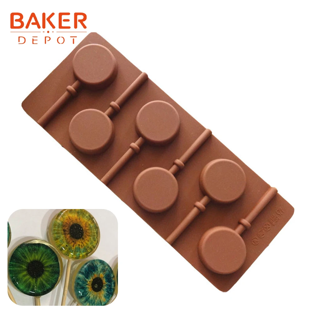 BAKER DEPOT силиконовая форма для леденцов круглая Конфета gummy помадка формы