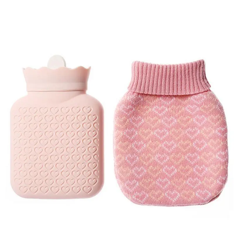 Pink S Креативная силиконовая грелка для микроволновки, сумка для горячей воды, портативная Зимняя Теплая бутылка для воды, карманная грелка для рук с крышкой, подарочная коробка - Цвет: Pink S