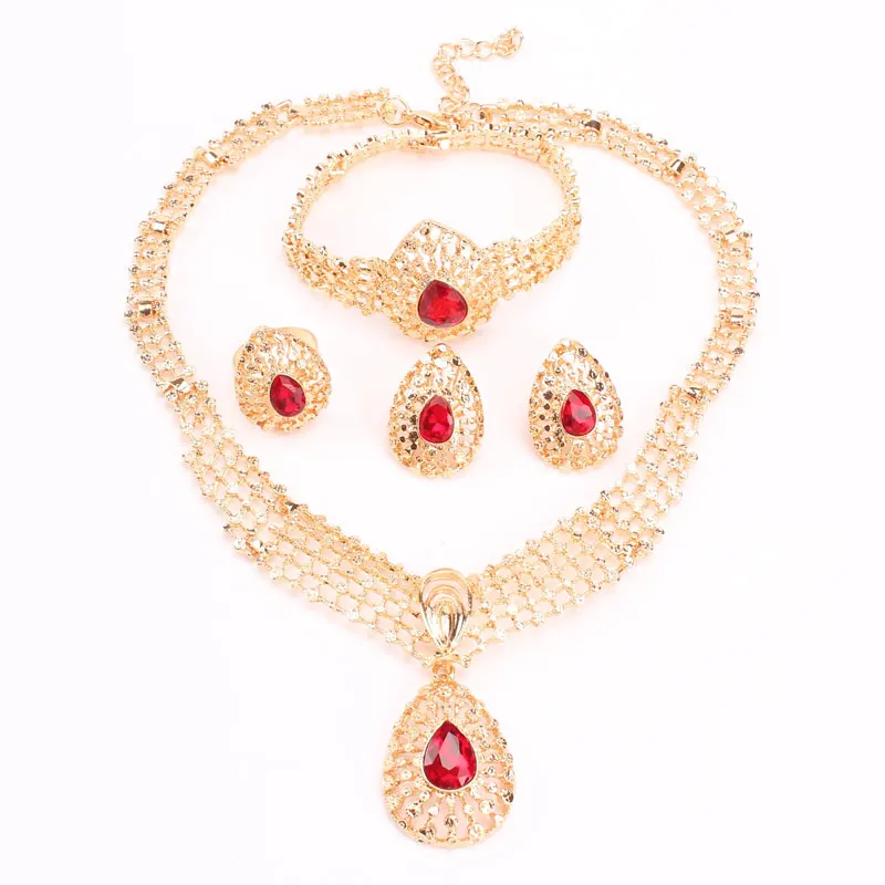 Дубай Модные Винтажные роскошные стразы свадебное ожерелье серьги браслет