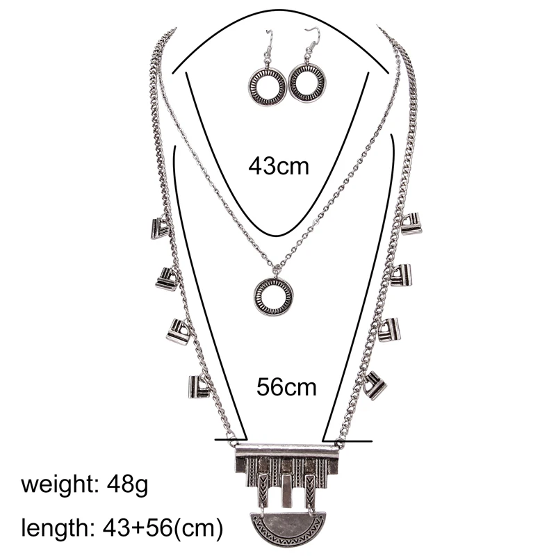 Урожай Ретро Многослойных Ожерелье Цепь Подарок Богемия Макси Chocker Золото