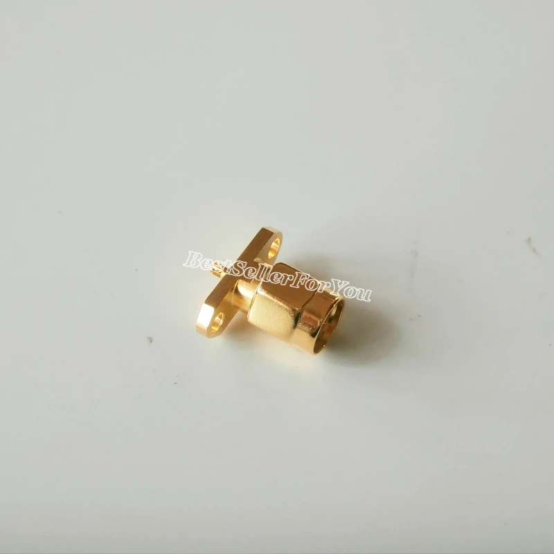 10Pcs SMA male plug center 2 hole flange deck mount solder RF connector Golden New | Обустройство дома