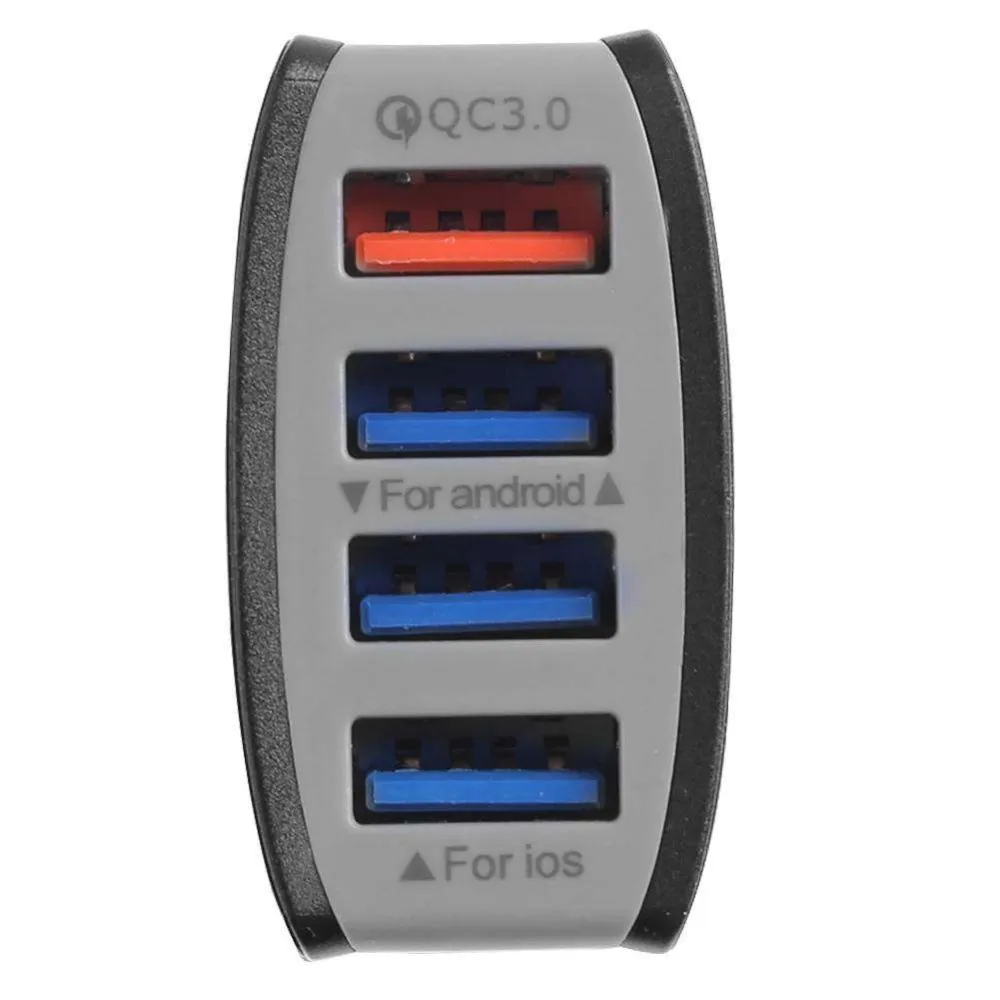 Быстрая зарядка 3,0 Автомобильное зарядное устройство 4 порта USB для Xiaomi Mi 9 huawei P30 Pro samsung S8 9 10 iPhone X 8 XR планшет телефон быстрое зарядное устройство