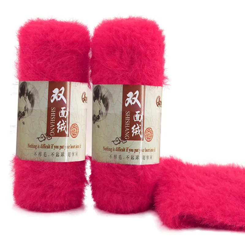 400 г/компл. Двусторонняя пряжа кроше с длинными волосами из норковой шерсти