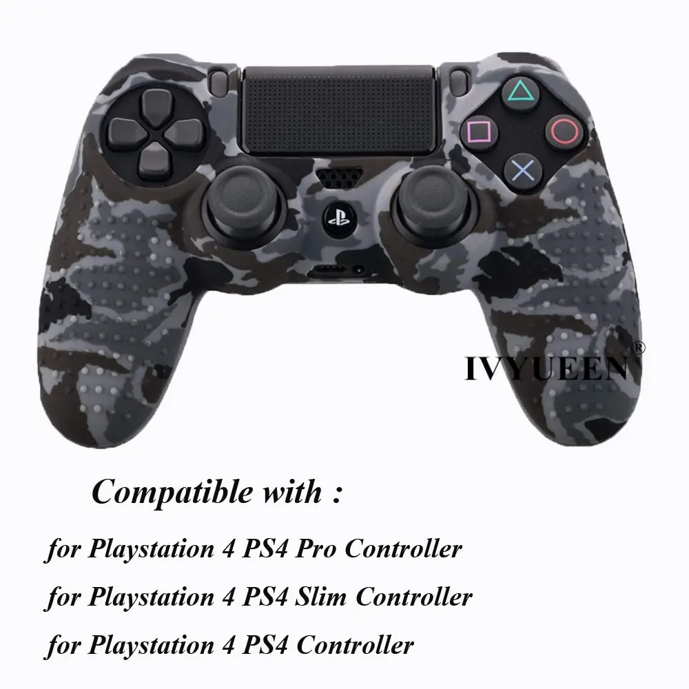 IVYUEEN 25 Colors For PlayStation 4 PS4 Pro Slim Controller Silicone Protective Skin Case Cover Thumb Grip Caps for Dualshock 4