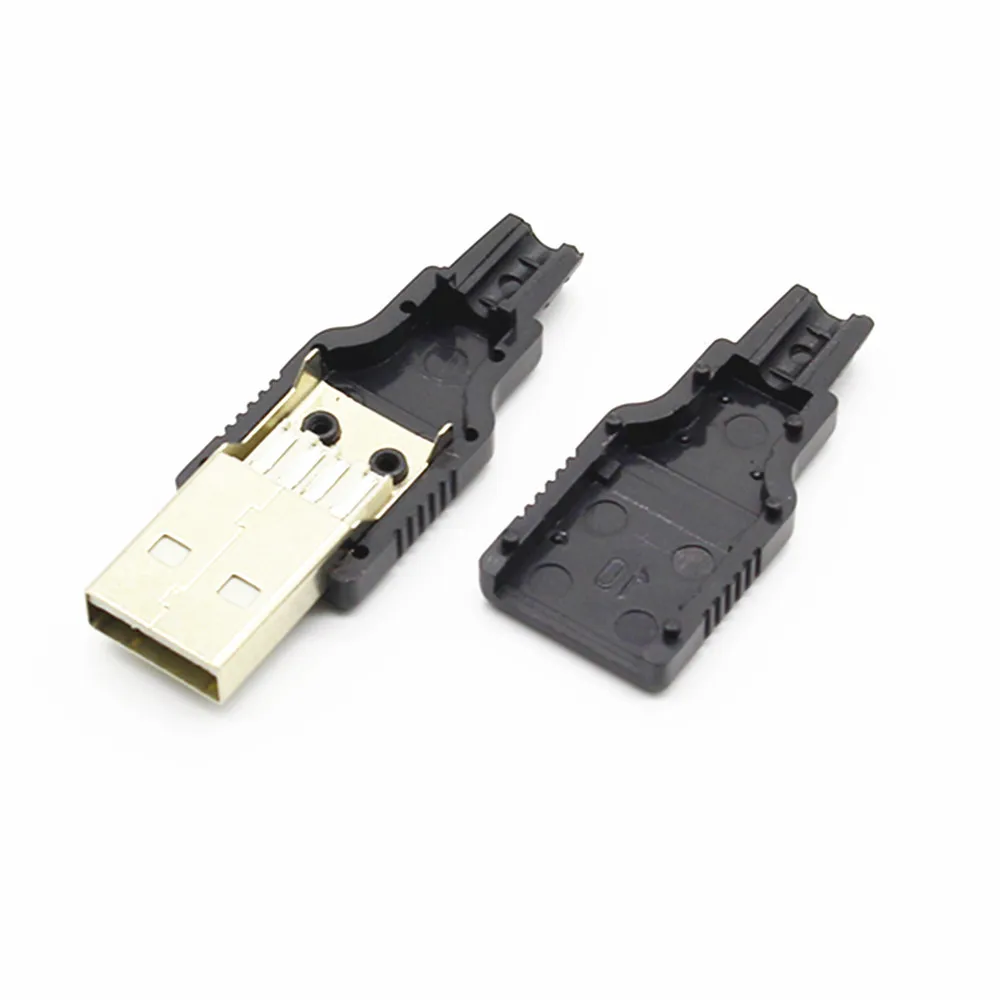 IMC Горячая новинка 10 шт. тип А штекер USB 4 Pin разъем с черной пластиковой