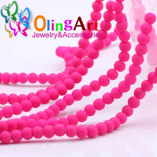 6mm 100pcs 011 OlingArt резиновые стеклянные бусины высокого качества 100 шт 6 мм неоновые матовые бусины карамельного цвета Свободные ювелирные изделия ручной работы для изготовления браслетов своими руками - Цвет: 6mm 100pcs 011