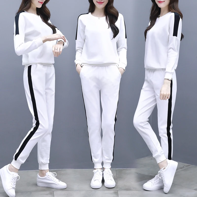 Черный комплект из 2 предметов спортивные костюмы женская одежда осенне зимняя