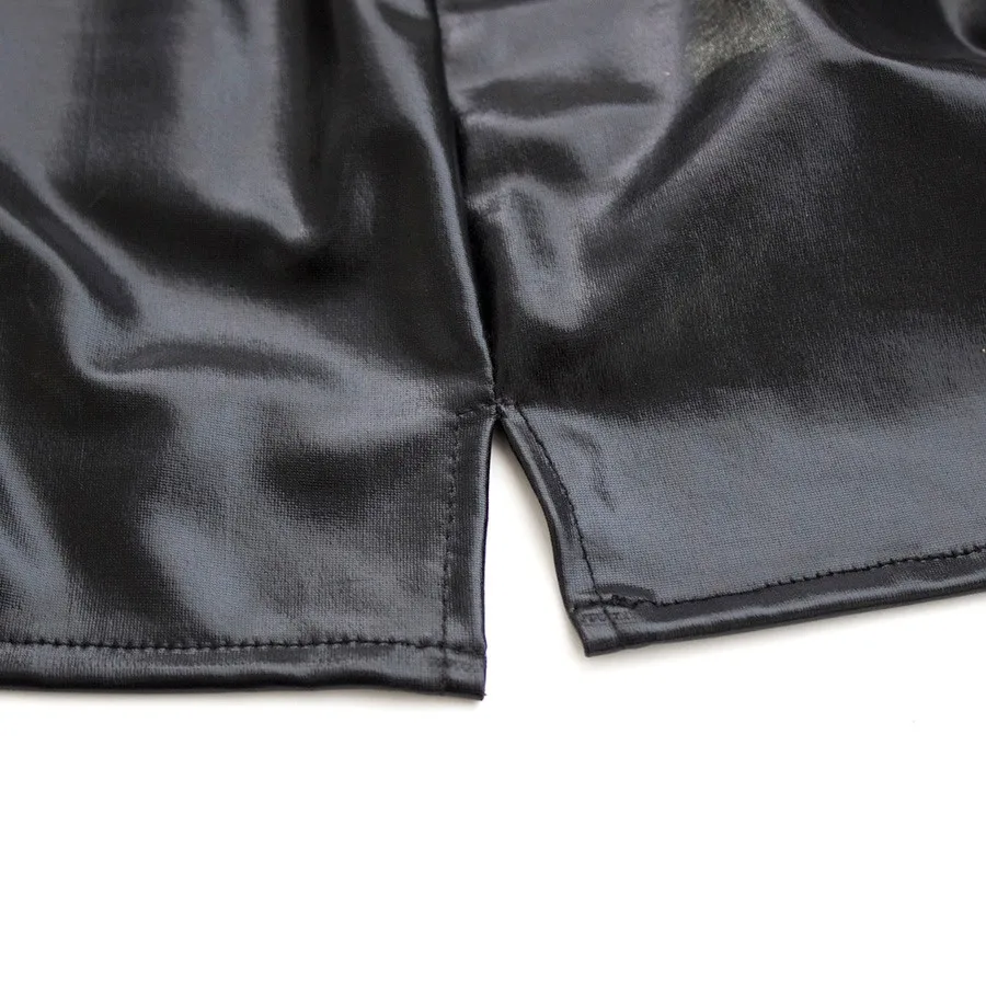 Женская мини-юбка из ПВХ и кожи с эффектом мокрого вида для клубных танцев на