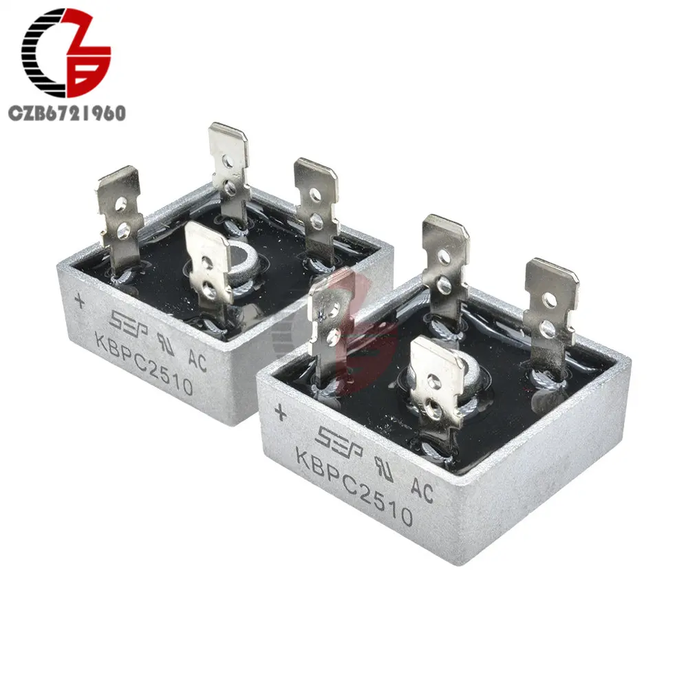 KBPC2510 25A 1000V 5 шт. KBPC1010 KBPC1510 KBPC2510 KBPC3510 KBPC3510W KBPC5010 Мощность диодный мост выпрямителя 15A 25A 35A 50A 1000V kbpc коммутатор - Цвет: KBPC2510 25A 1000V