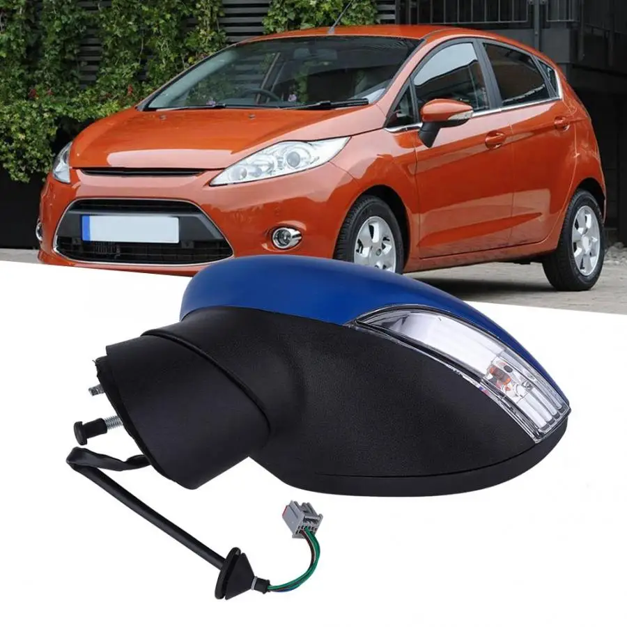 Left Vice Driving Wing Door Electric Rear View Mirror Assembly Blue Fit for Ford Fiesta MK7 FROM 2008-2012