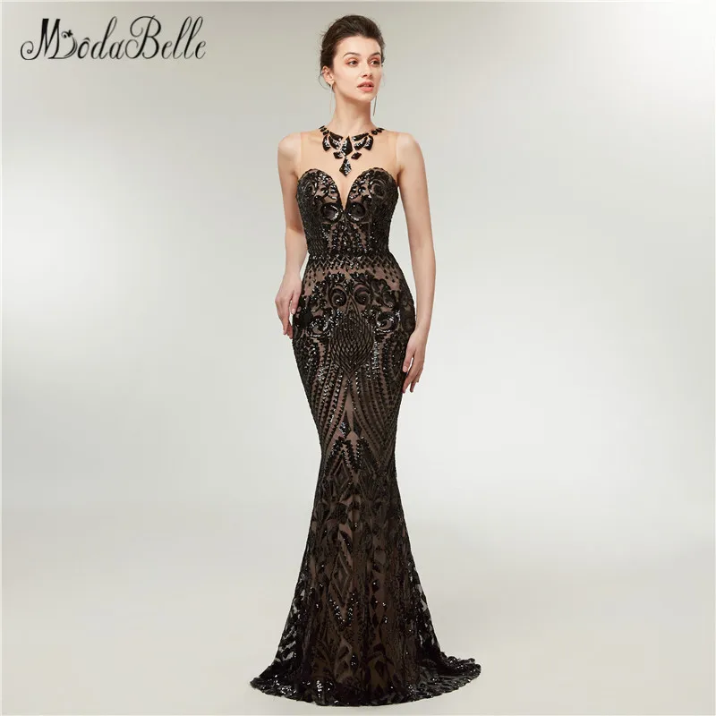 modabelle 2018 Black Sequin Prom Dresses Mermaid Trumpet Style Women Elegant Long Evening Formal Gown Vestido Festa Longo | Свадьбы и