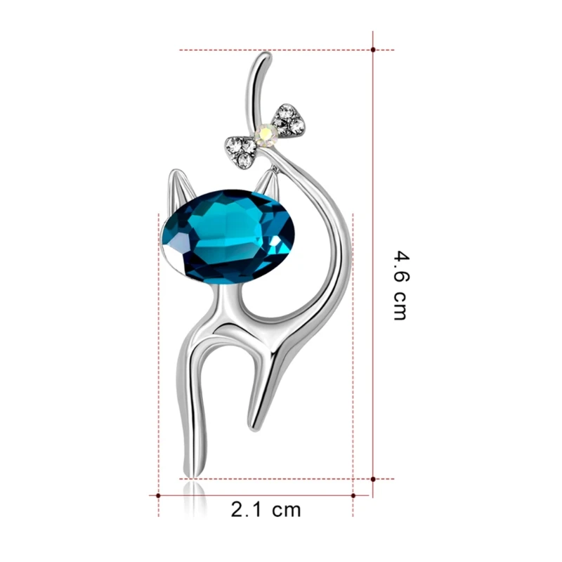 

Cat Animal Brooch Pins Jewelry Women Rhinestone Banquet Fashion Decorate Corsage