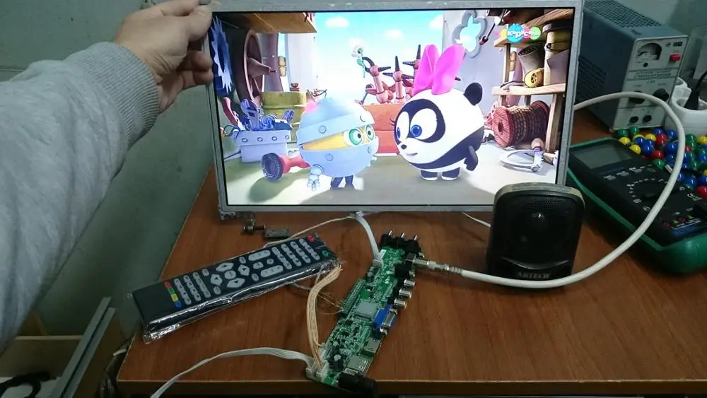 DS. D3663LUA. A81.2.PA V56 V59 универсальная ЖК-плата с поддержкой DVB-T2 ТВ-плата+ 7 кнопочный переключатель+ ИК+ 4 лампового инвертора+ LVDS 3663
