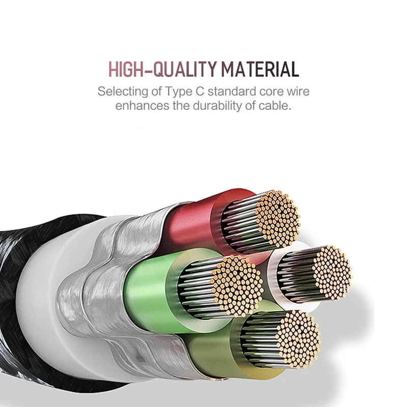 ROCK USB Type C кабель двойной L гибкий металлический 2.0A Быстрый зарядный для зарядное