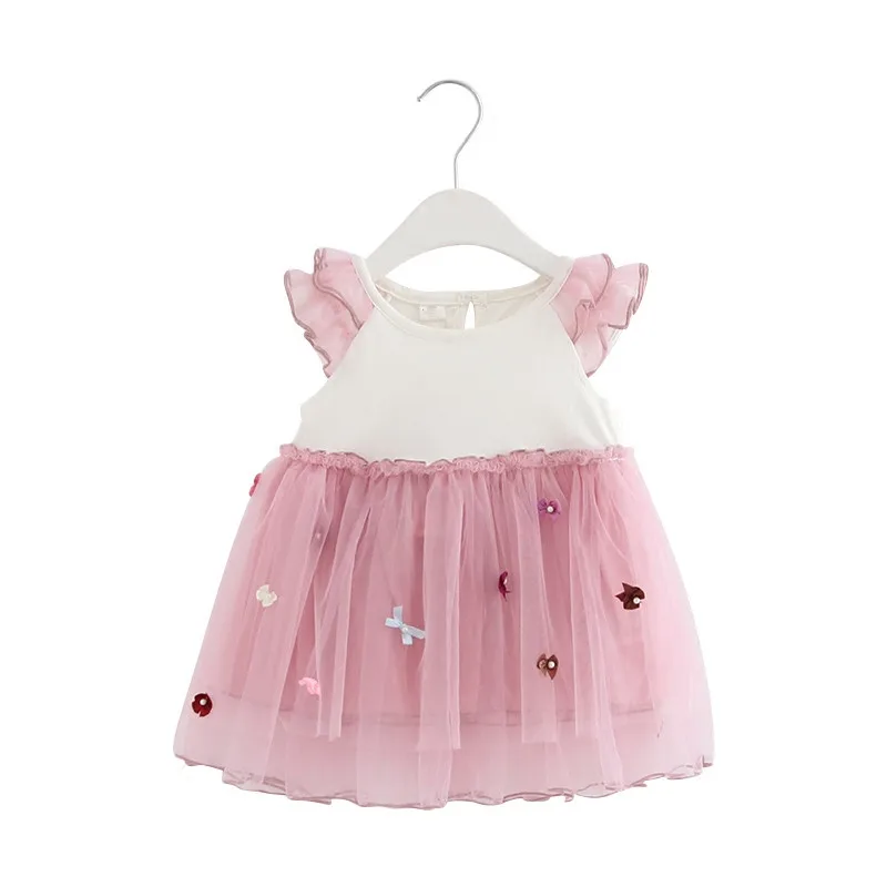 Одежда для маленьких девочек платье принцессы крещения дня рождения Сетчатое с