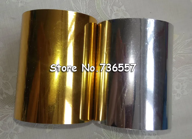 

2 Rolls (gold and sliver) 8cm Hot Foil Stamping Paper Heat Transfer Anodized Gilded Paper 6cm with Shipping Cost Fee