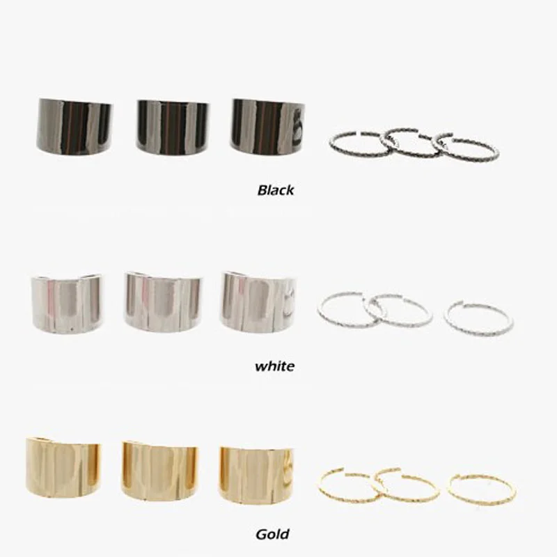 6 шт./компл. простой дизайн металлический посеребренный полированный широкий