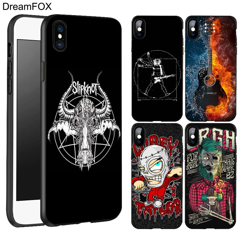 DREAMFOX L239 рок-группы Slipknot Черный силиконовый чехол-накладка из мягкого ТПУ чехол