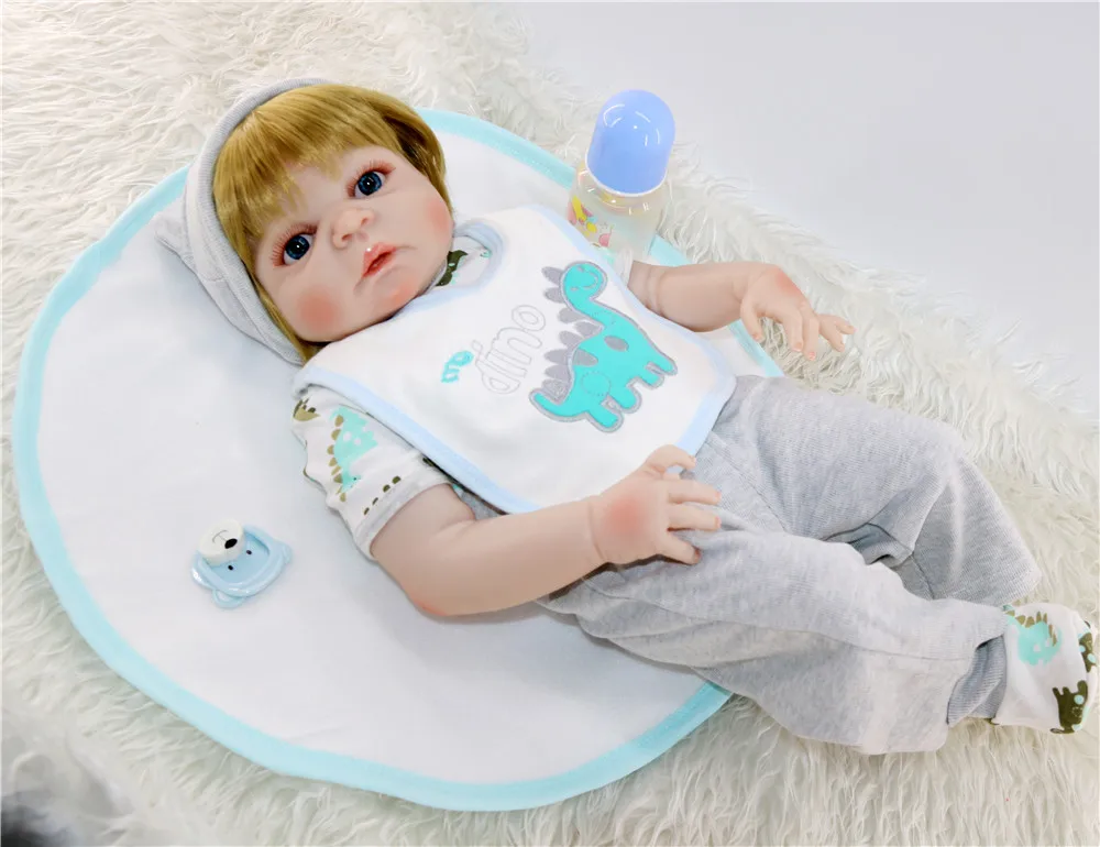 Горячая Распродажа куклы Reborn boy 23 &quot57 см полностью силиконовые reborn baby парик из