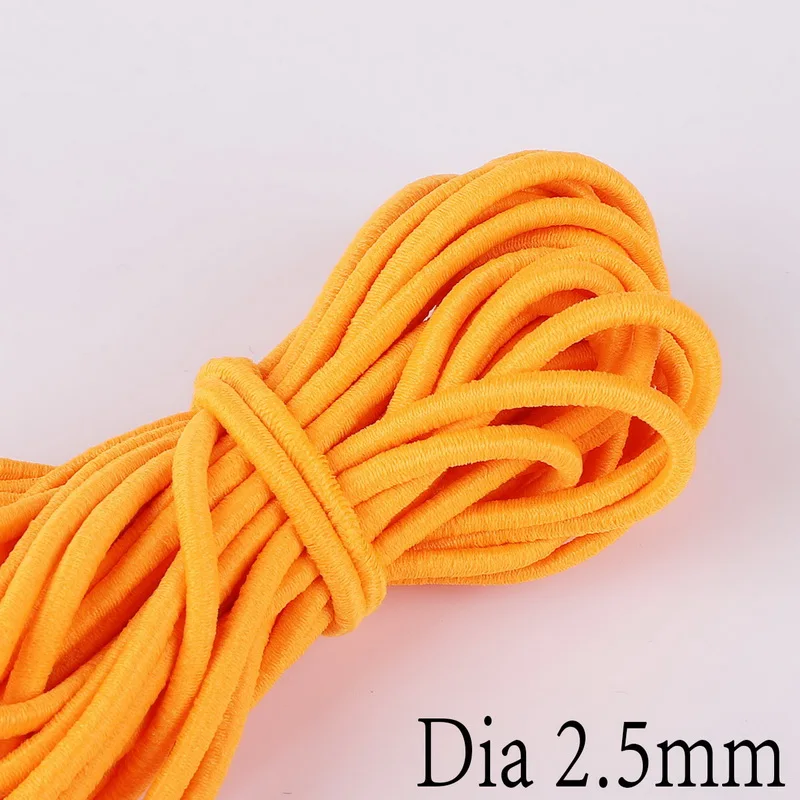 Orange 5 метров, ширина 2,5 мм, яркий высококачественный круглый эластичный Канатный шнур, эластичная лента, сделай сам, аксессуары для шитья ювелирных изделий - Цвет: Orange