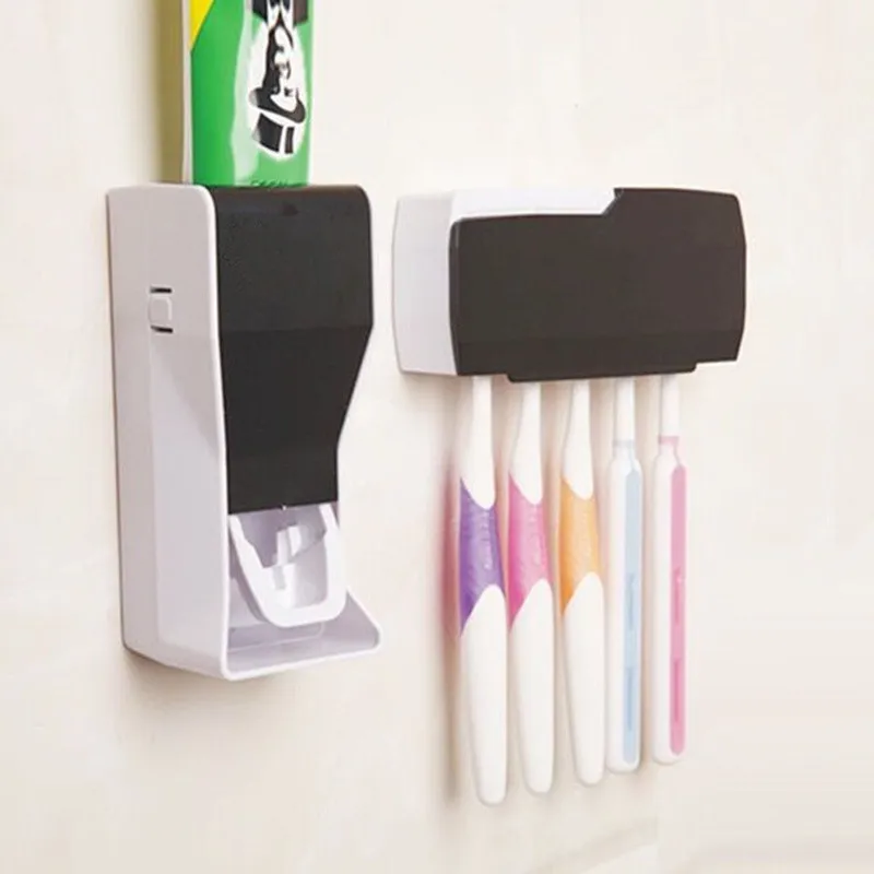 

Creative Automatic Toothpaste Toothbrush Shelf ABS Plastic Toothpaste Pendant Bathroom Accessories